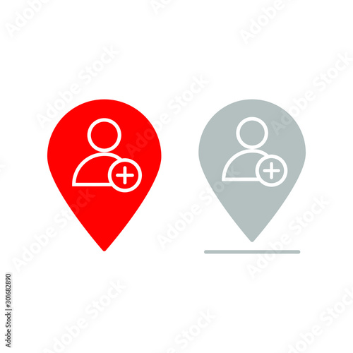 Free Download A set of simple icons with a sign of the location with the addition of the user - GFXLoad
