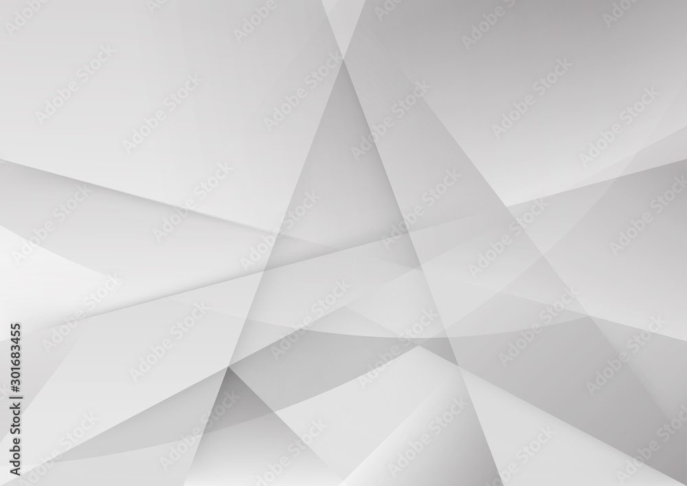 Obraz premium White and grey background. Corporate technology modern design. Pattern style geometric. Abstract modern background used about technology or product presentation backdrop. Vector illustration.
