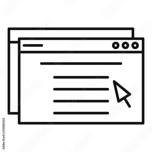 Online tax web page icon. Outline online tax web page vector icon for web design isolated on white background
