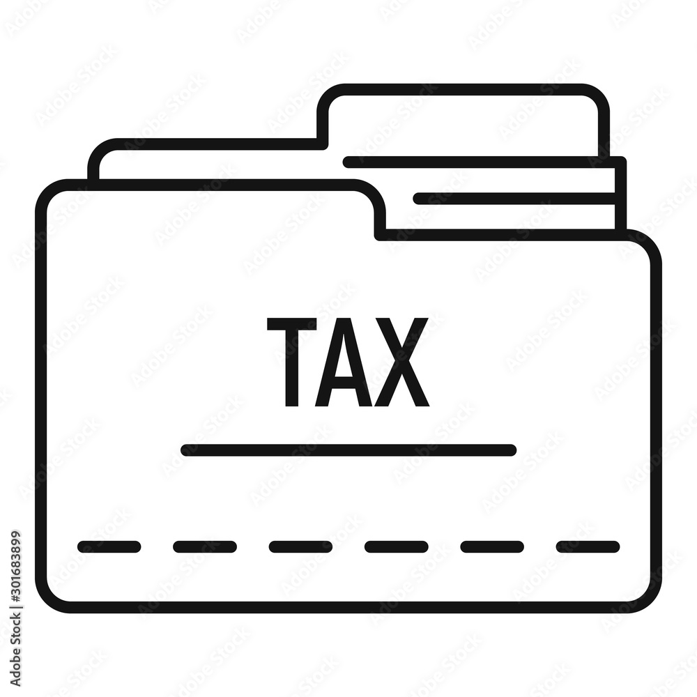 Tax folder icon. Outline tax folder vector icon for web design isolated on white background Tax folder icon. Outline tax folder vector icon for web design isolated on white background