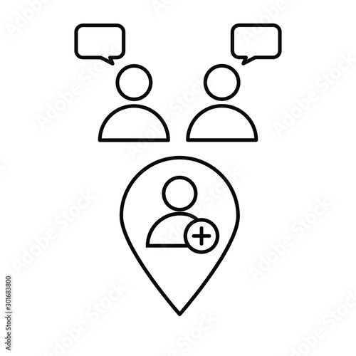 Free Download Set of simple icons with dialogue and location pin with man - GFXLoad