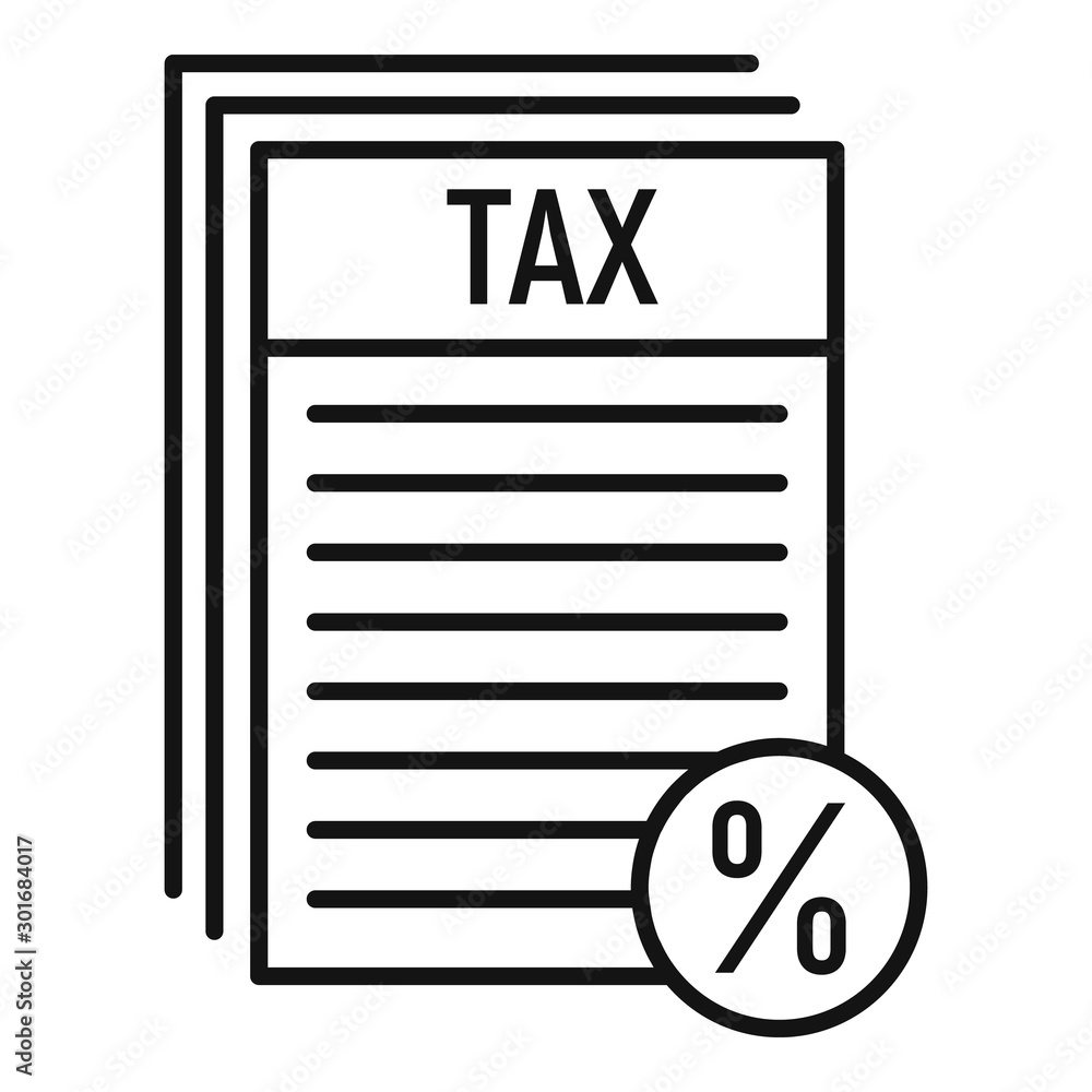 Tax office papers icon. Outline tax office papers vector icon for web design isolated on white background Tax office papers icon. Outline tax office papers vector icon for web design isolated on white background