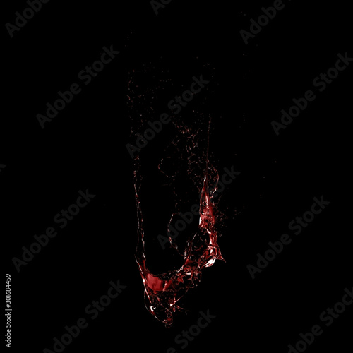 Splash fluid. 3d illustration, 3d rendering.