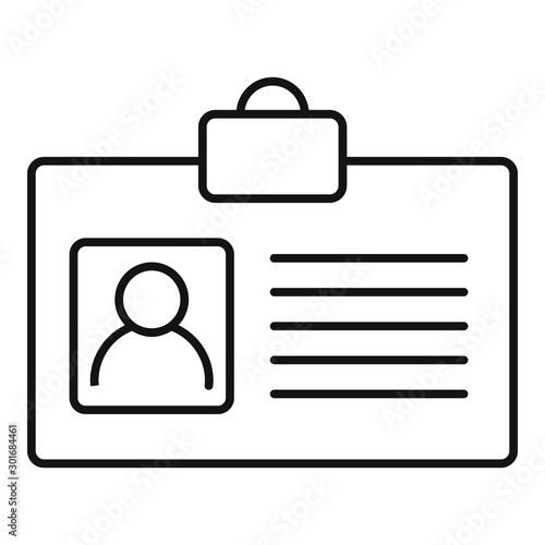 Office id card icon. Outline office id card vector icon for web design isolated on white background
