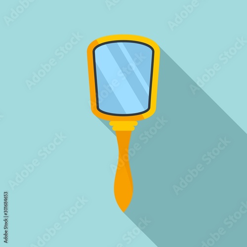 Hand mirror icon. Flat illustration of hand mirror vector icon for web design