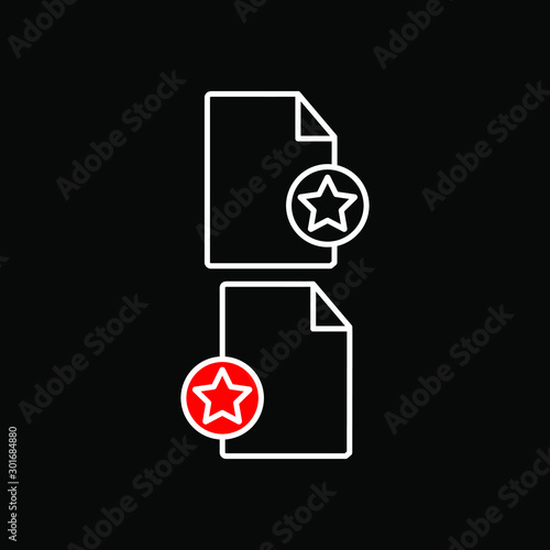 A set of simple icons with a favorites document.