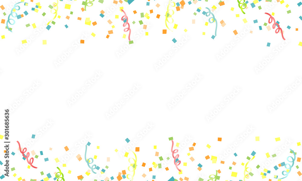 Illustration of confetti and paper tape splashed Illustration of confetti and paper tape splashed