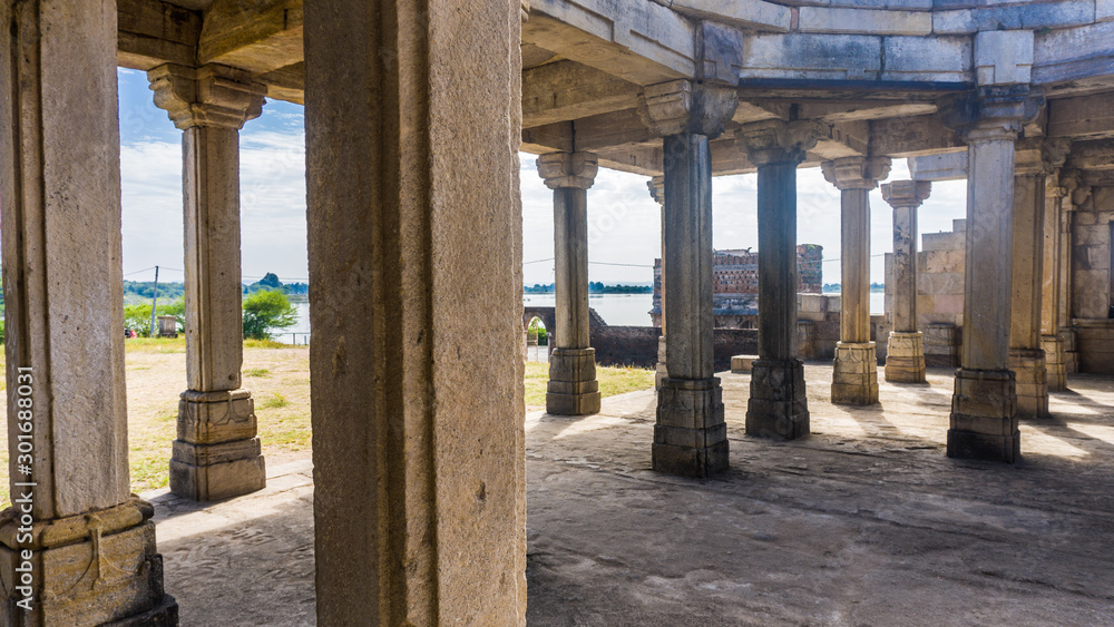 Kabutar khana Pavilion also known as Khajuri mosque( masjid ) Stock