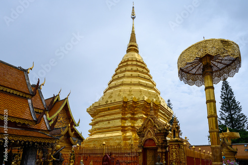 Wat Phra That Doi Suthep are popular tourist attraction of Chiang Mai in Thailand.