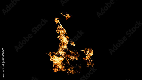 Fire flames on black background. fire on black background isolated. fire patterns