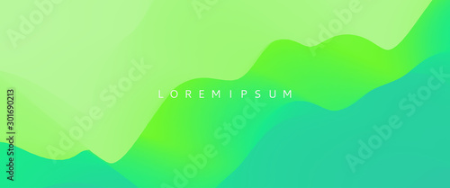 Landscape with green mountains. Mountainous terrain. Abstract nature background. Vector illustration.