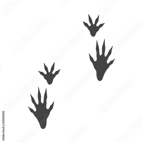 Imprints of mouse paws. Abstract concept, icon set. Vector illustration on white background.