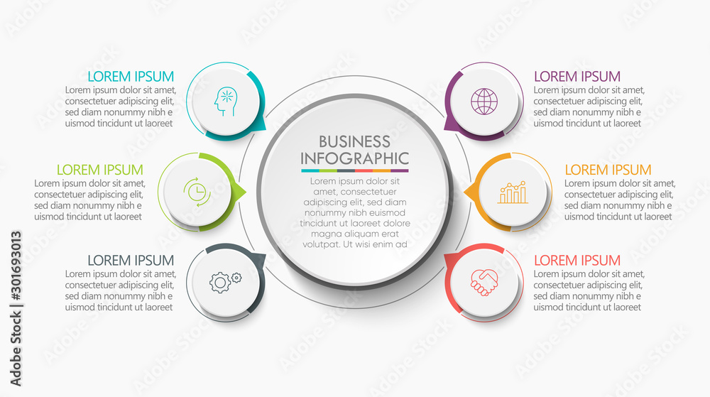 Business circle. timeline infographic icons designed for abstract background template milestone element modern diagram process technology digital marketing data presentation chart Vector