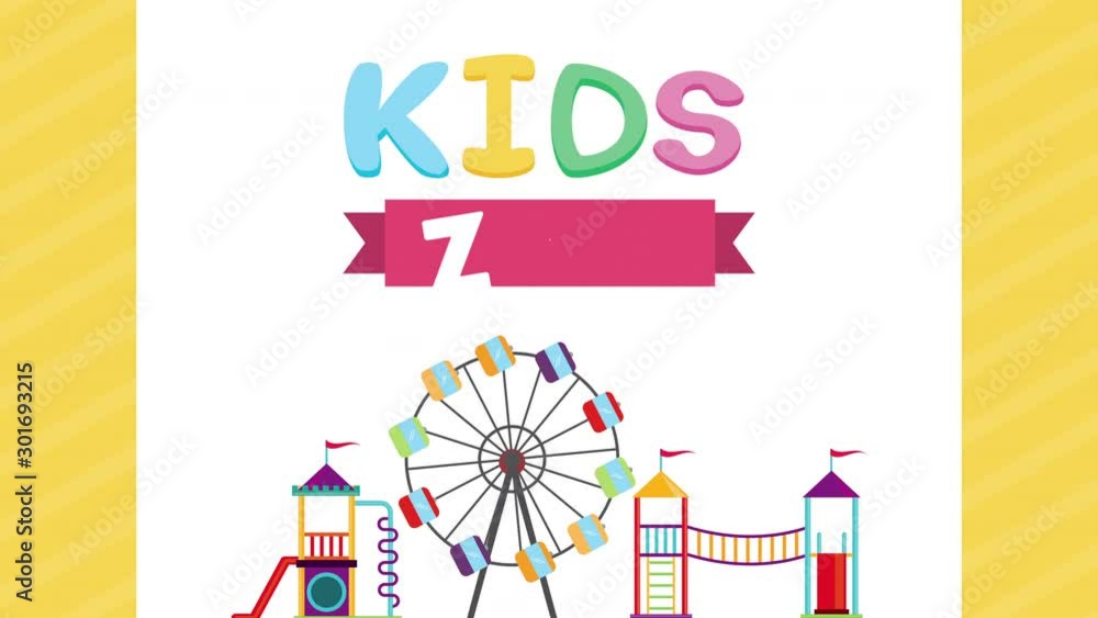 kids zone lettering with playground games kids zone lettering with playground games