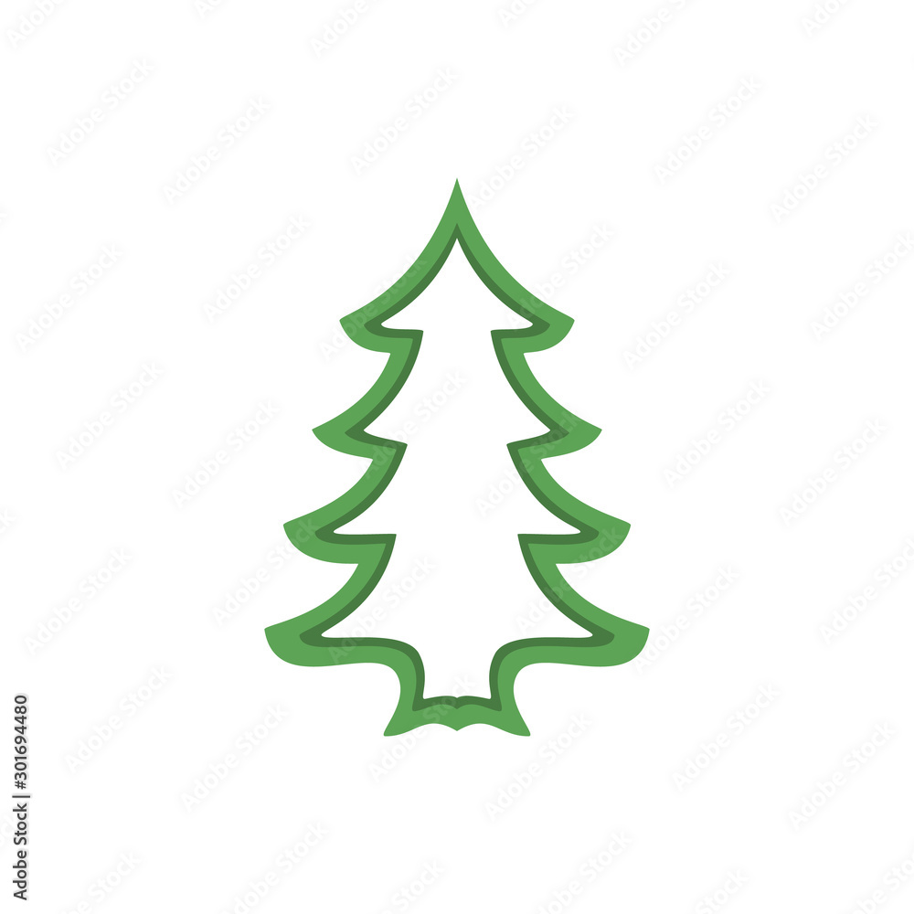 Christmas tree. Abstract concept, icon. Vector illustration on white background. Christmas tree. Abstract concept, icon. Vector illustration on white background.