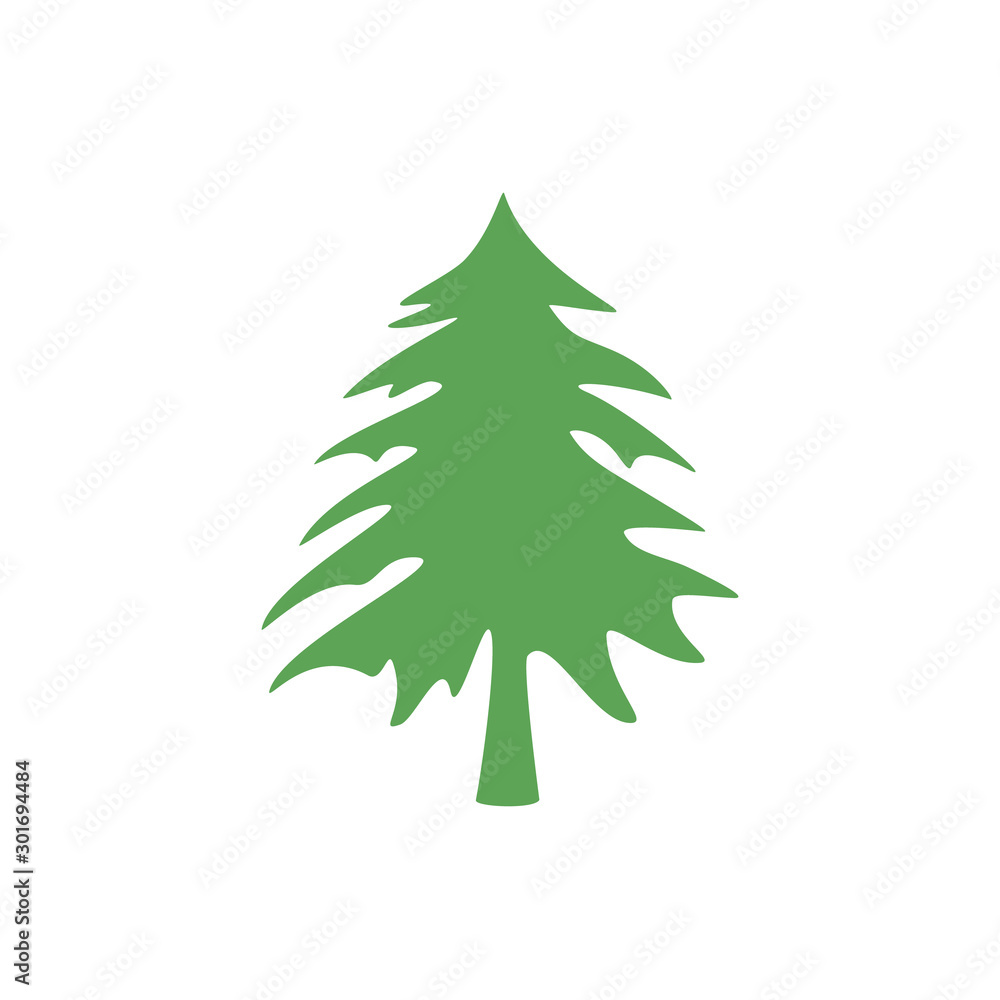 Christmas tree. Abstract concept, icon. Vector illustration on white background. Christmas tree. Abstract concept, icon. Vector illustration on white background.