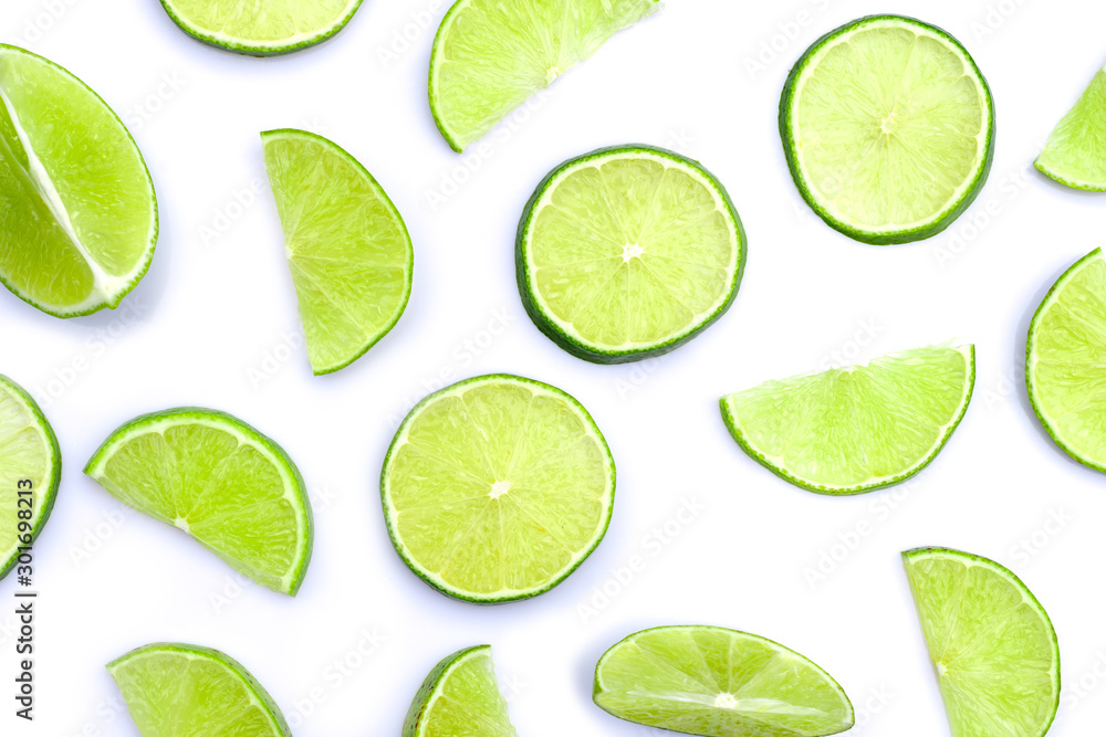 slices of lime and lime