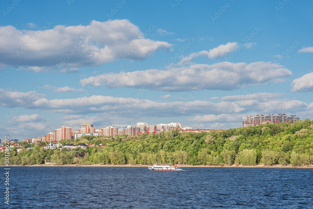 Residential neighborhoods on the banks of the Volga in Samara