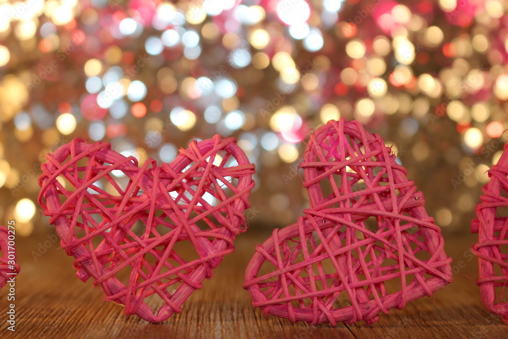 beautiful pink heart rattan heart on shiny background beautiful pink heart rattan heart on shiny background