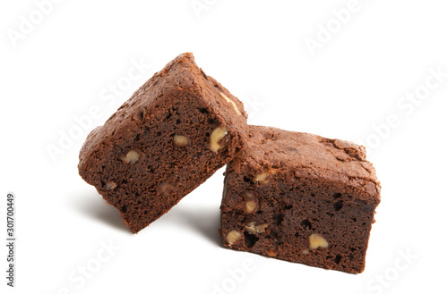 brownie chocolate cake isolated