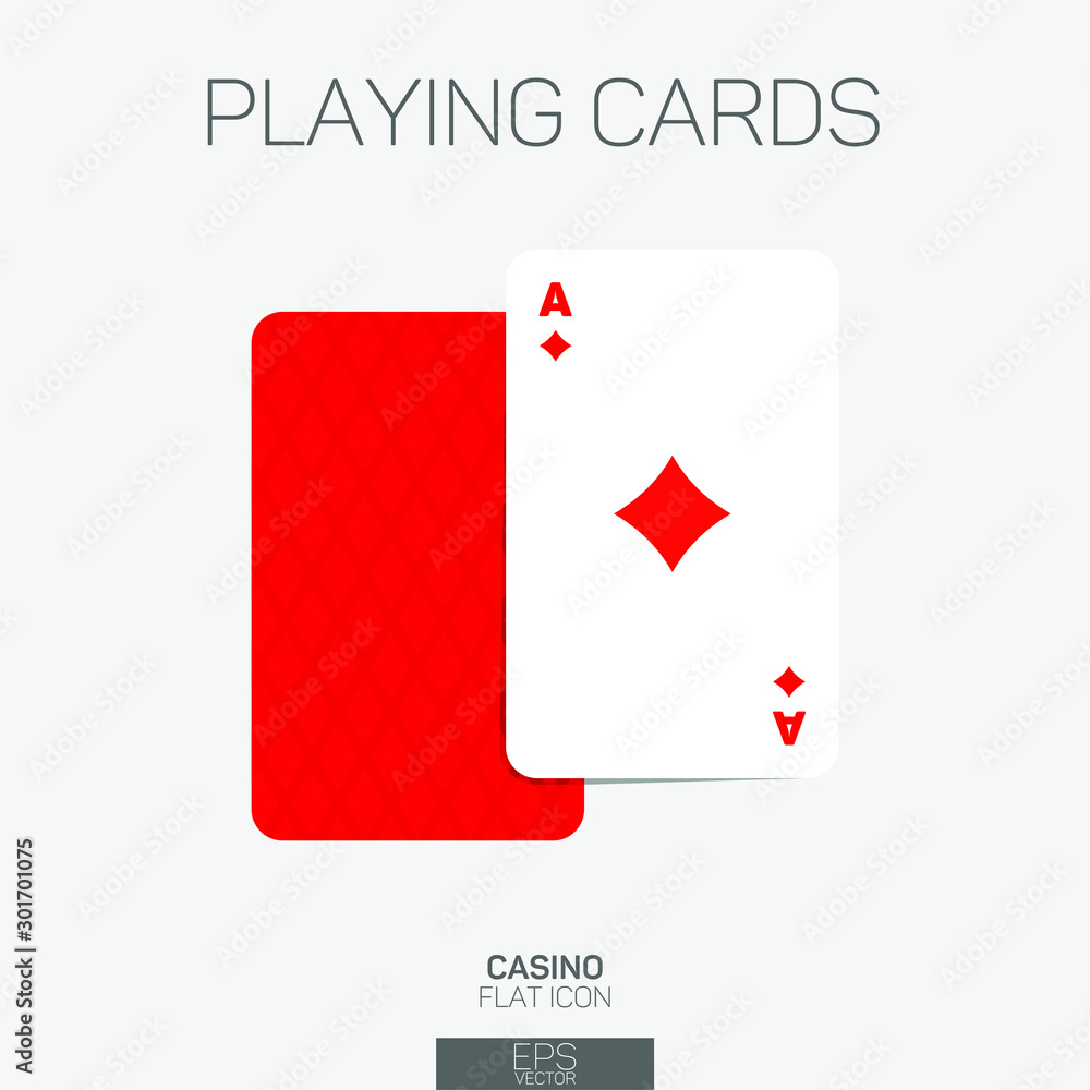 Obraz premium Playing cards ace diamond suit color icon