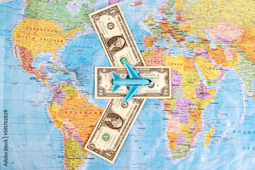 Naklejka premium Joke, humor. Economic plane.