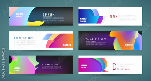 Vector horizontal banner template, abstract design