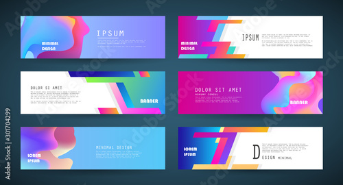 Vector horizontal banner template, abstract design