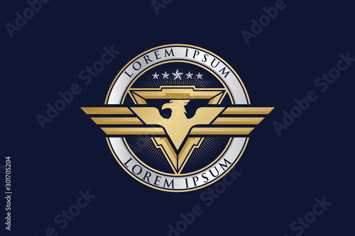 abstract and classy eagle vector badge logo template