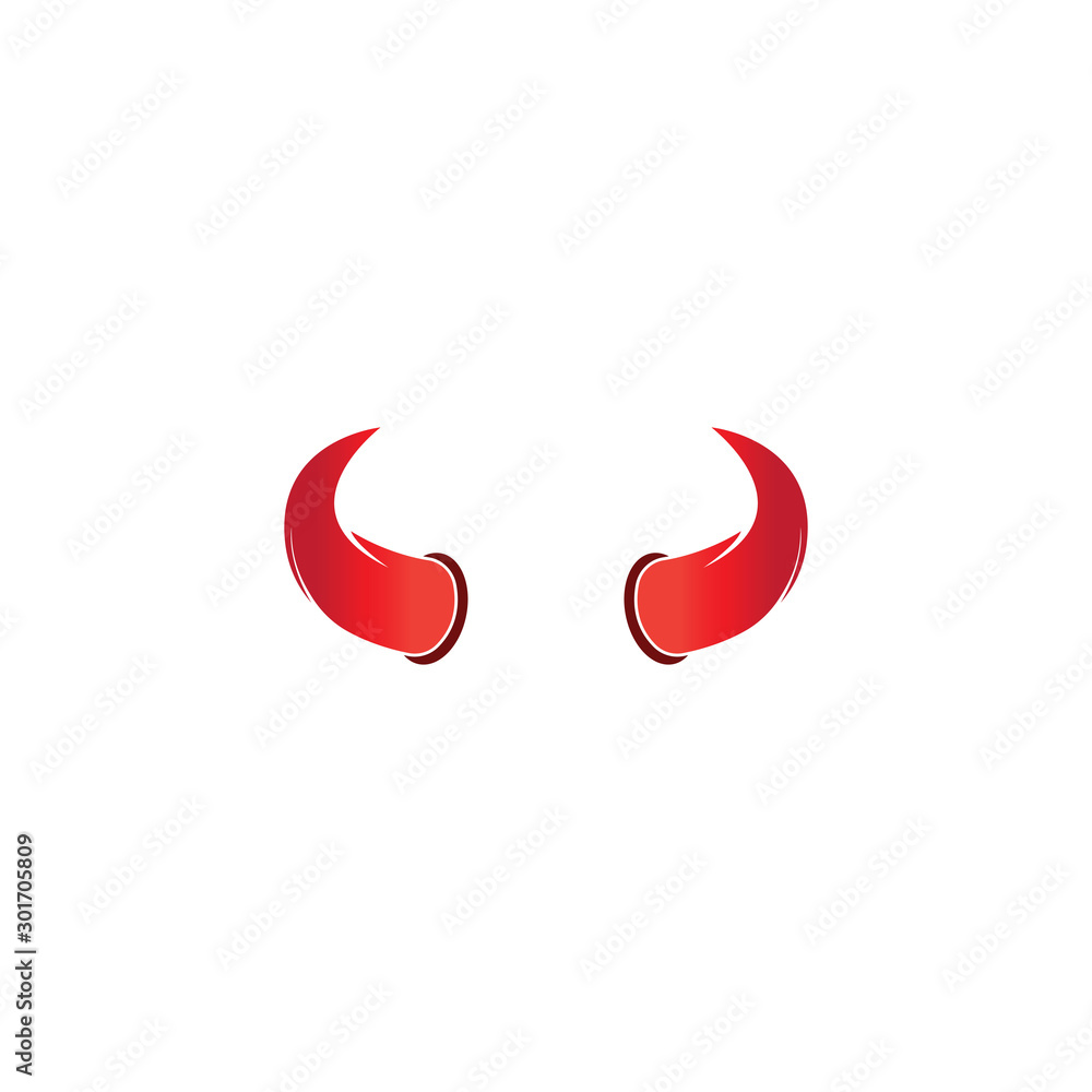 Devil horn vector icon logo design illustration template Devil horn vector icon logo design illustration template