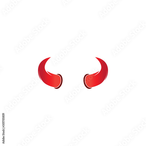 Devil horn vector icon logo design illustration template