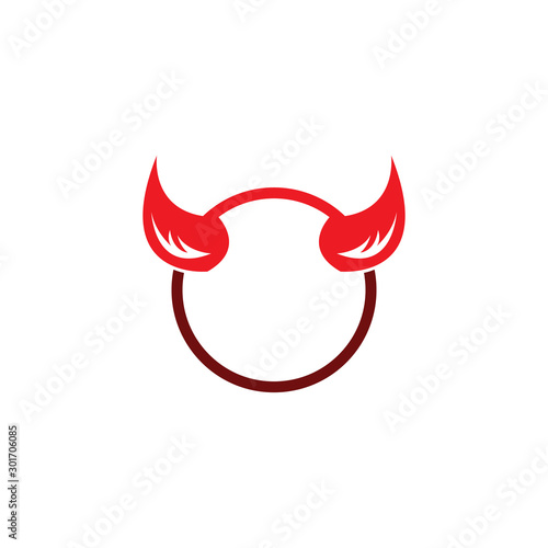 Devil horn vector icon logo design illustration template