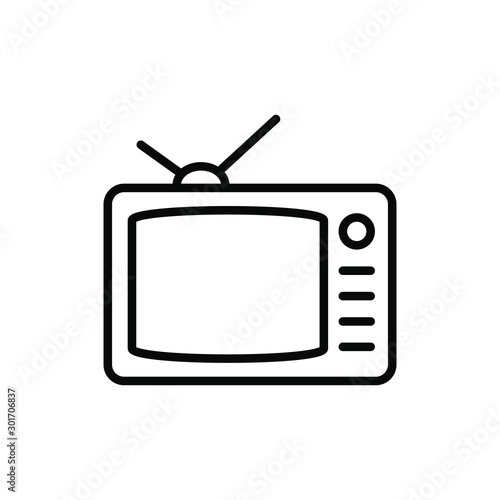 Tv icon outline television line old tv symbol vector image
