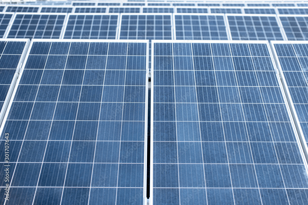 Close-up of solar panels on photovoltaic power plant Close-up of solar panels on photovoltaic power plant