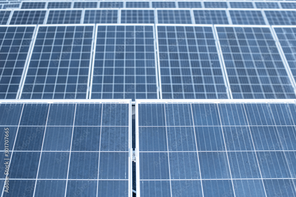 Close-up of solar panels on photovoltaic power plant Close-up of solar panels on photovoltaic power plant