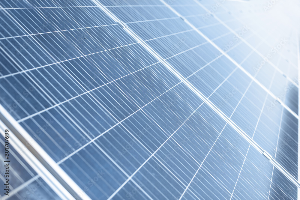 Close-up of solar panels on photovoltaic power plant Close-up of solar panels on photovoltaic power plant