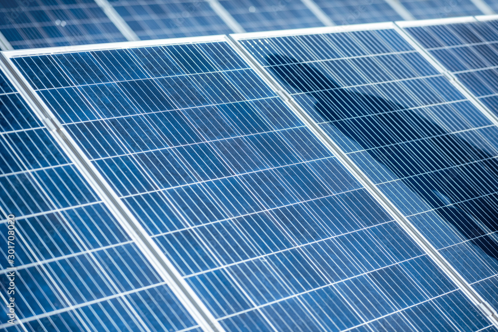 Close-up of solar panels on photovoltaic power plant Close-up of solar panels on photovoltaic power plant
