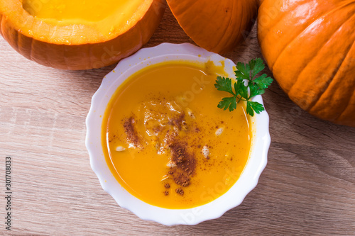 traditional natural autumn pumpkin cream