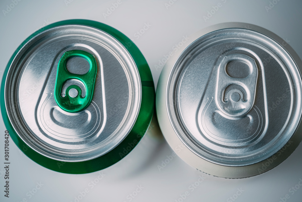 cans top view isolated on white background cans top view isolated on white background