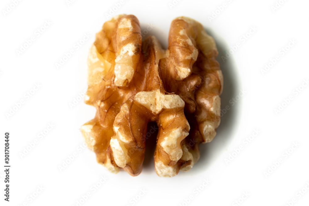 Walnuts isolated on white background