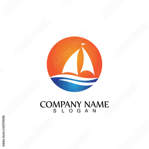 Free Download ocean cruise linear ship silhouette simple linear logo-vector - GFXLoad