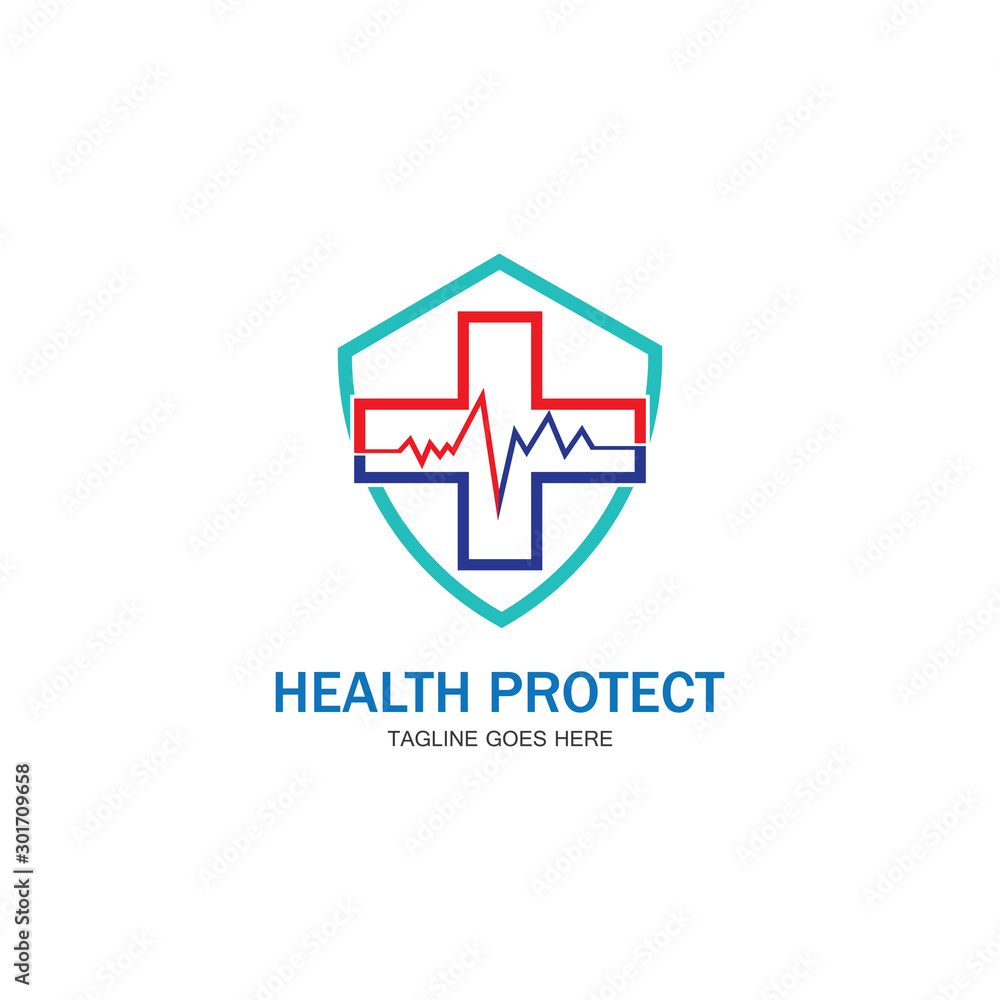 health protection with shield logo design vector template for medical or insurance company-vector health protection with shield logo design vector template for medical or insurance company-vector