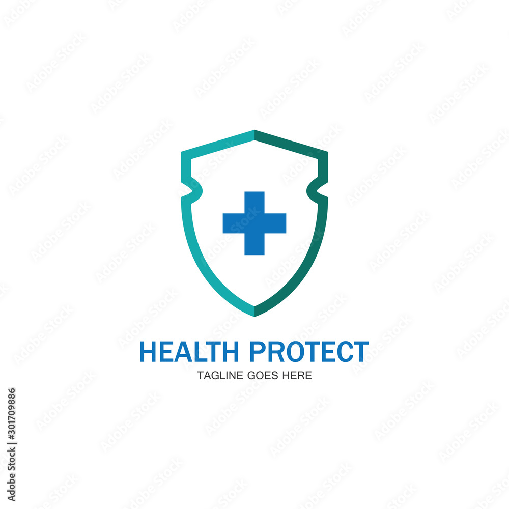 health protection with shield logo design vector template for medical or insurance company-vector health protection with shield logo design vector template for medical or insurance company-vector