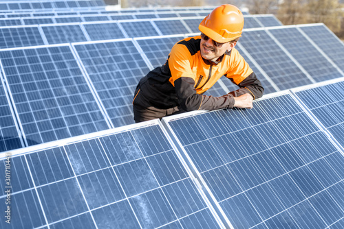 Engineer on a solar station