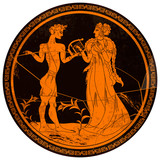 Ancient Greece. Mythology and legends. Greek vase painting. Red figure techniques. Meander circle style