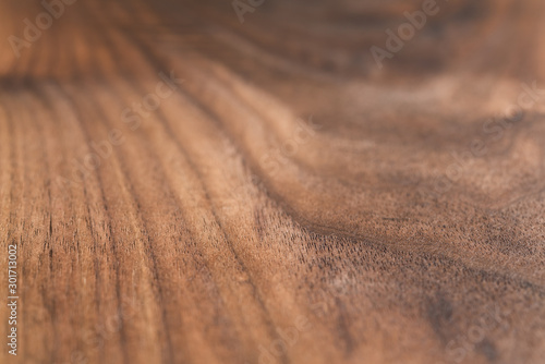 Angle closeup shot of black walnut wood surface