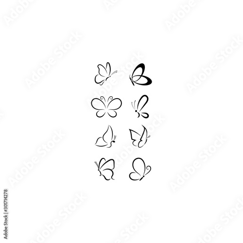 Butterfly conceptual simple Logo  design template Vector illustration