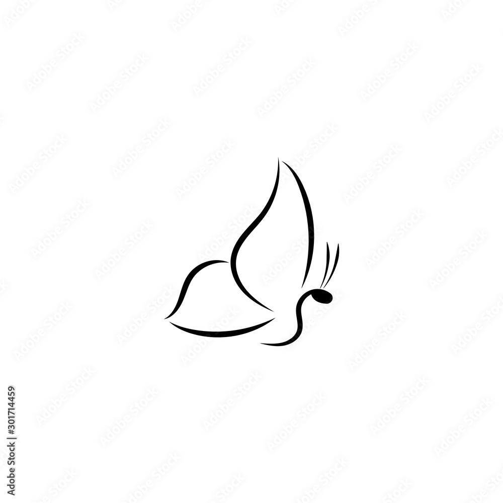 Naklejka premium Butterfly conceptual simple Logo design template Vector illustration