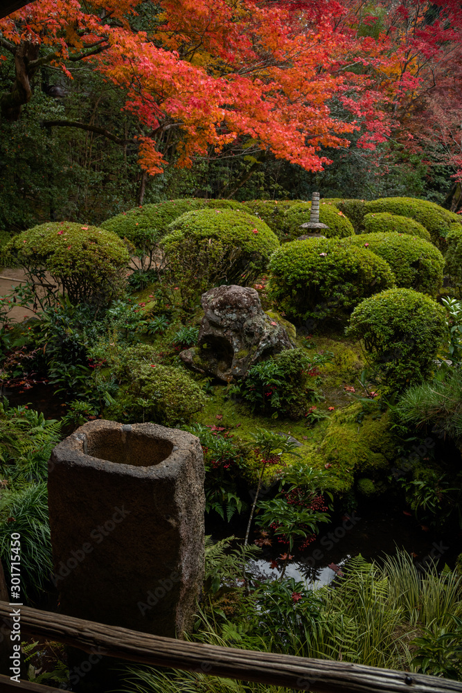 京都 詩仙堂の紅葉と秋の景色