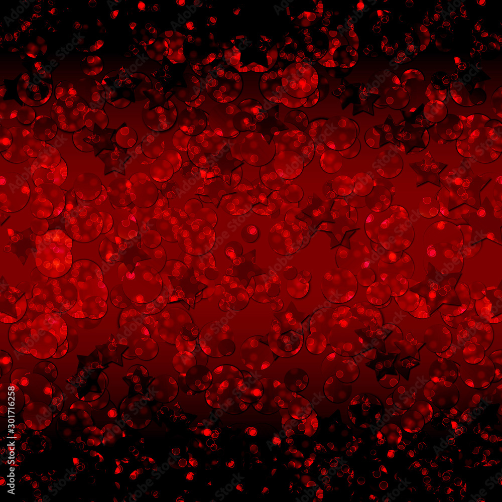 Confetti seamless red circles stars dark elegant pattern Confetti seamless red circles stars dark elegant pattern
